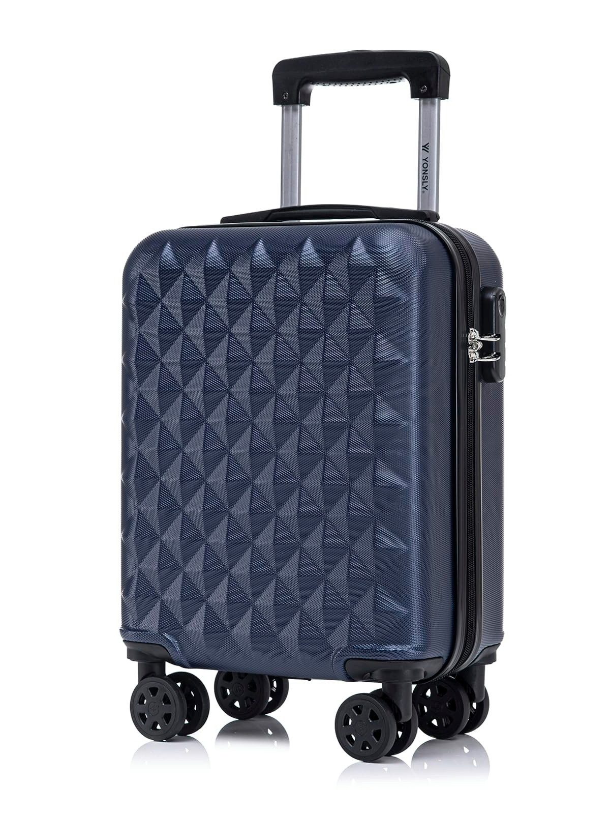 YONSLY Hartschalen-Trolley Reisekoffer Trolley Hartschalenkoffer Rollkoffer mit 4 Rollen, 4 Rollen, ABS und Aluminium, Zahlenschloss, 360°-Doppelrollen, Gummigriff