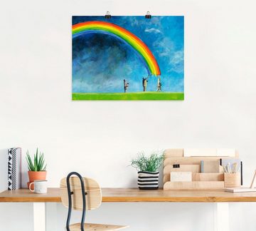 Artland Poster Regenbogen malen, Gruppen & Familien (1 St), als Leinwandbild, Wandaufkleber oder Poster in versch. Größen