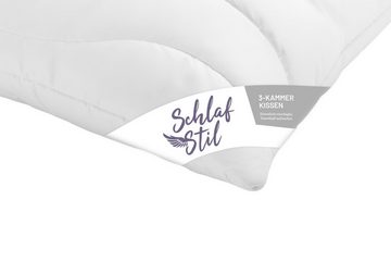 3-Kammer-Kopfkissen F300, Schlafstil, Füllung: Hollofil Spring 3D-Markenfaser 100 % Polyester (Außen), Bezug: 100 % Baumwolle, Hergestellt in Deutschland, allergikerfreundlich