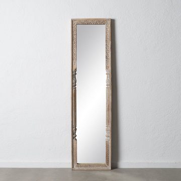 Bigbuy Spiegel Ankleidespiegel Weiß natürlich Glas Mango-Holz Holz MDF Vertikal 48,26