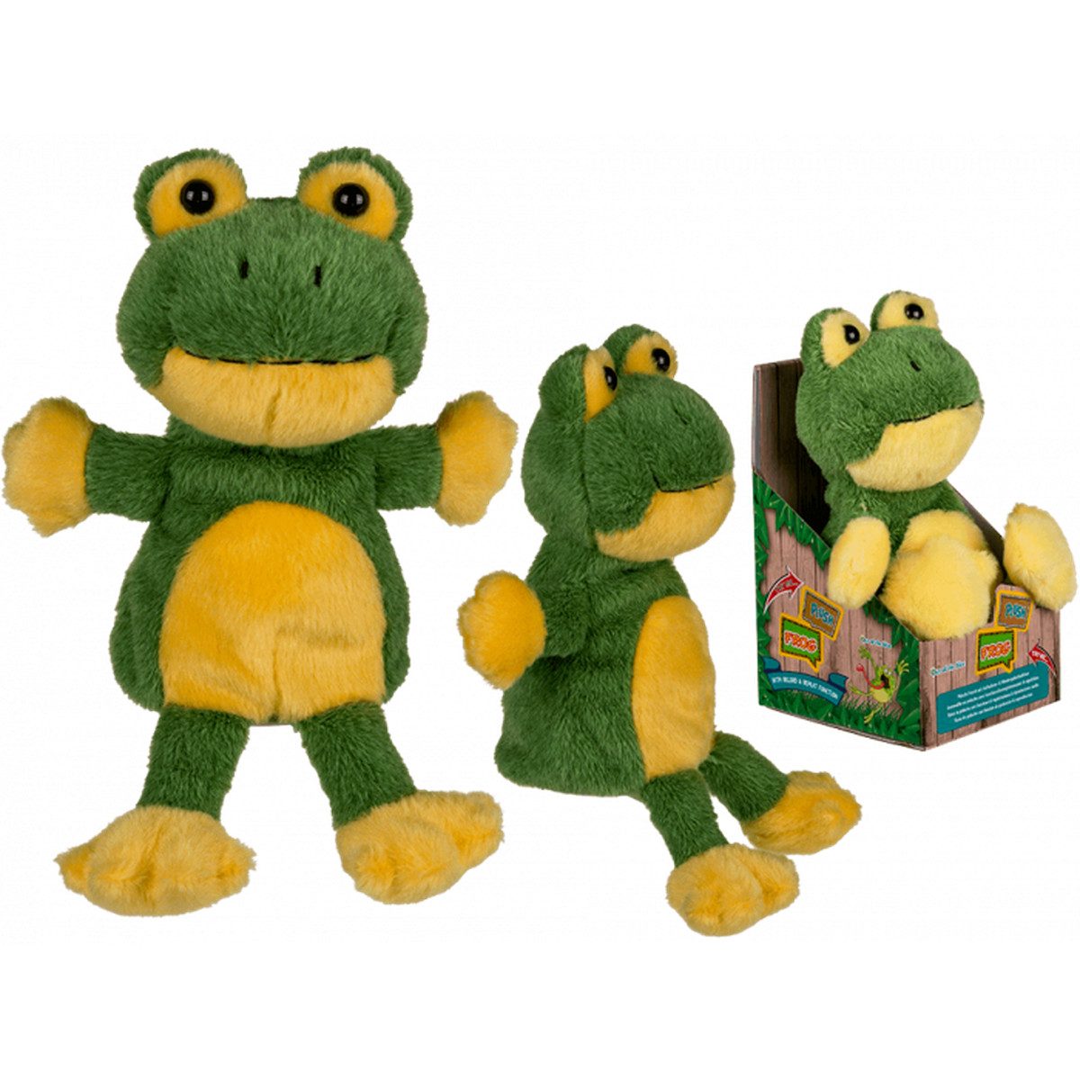 Kuscheltier Plüsch-Frosch mit Aufnahme- & Wiedergabefunktion