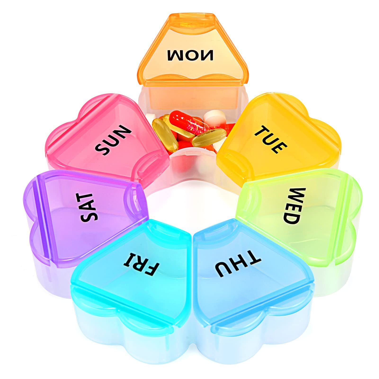 BEARSU Pillendose »Pillendose 7 tage 7 fächer Kunststoff Tablettenbox  Tragbare Medikamentendosierer« (1 St) online kaufen | OTTO