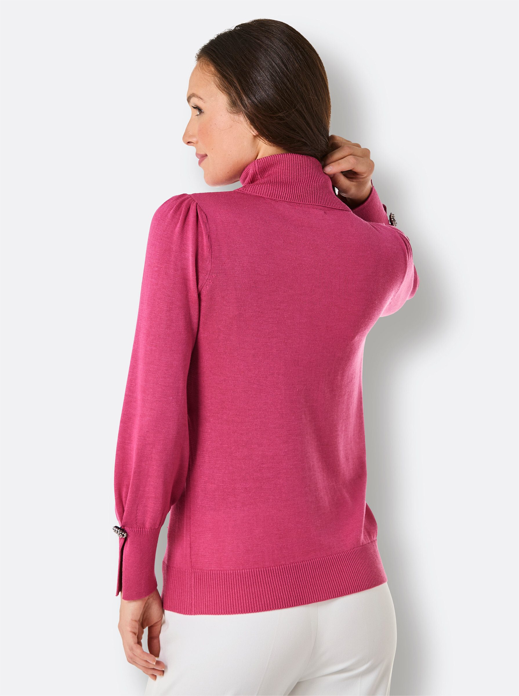 creation L Strickpullover Lyocell-Mix-Pullover Langarm Feinstrick, Jersey