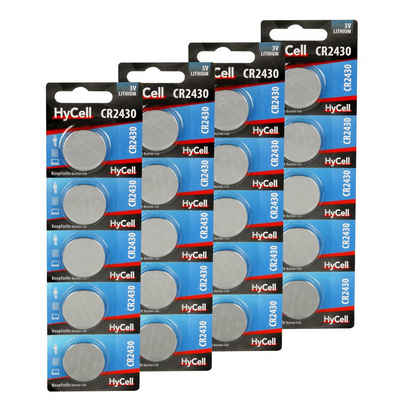 HyCell »20er Pack Lithium Knopfzellen CR2430 3V - Knopfbatterien - 20 Stück« Knopfzelle