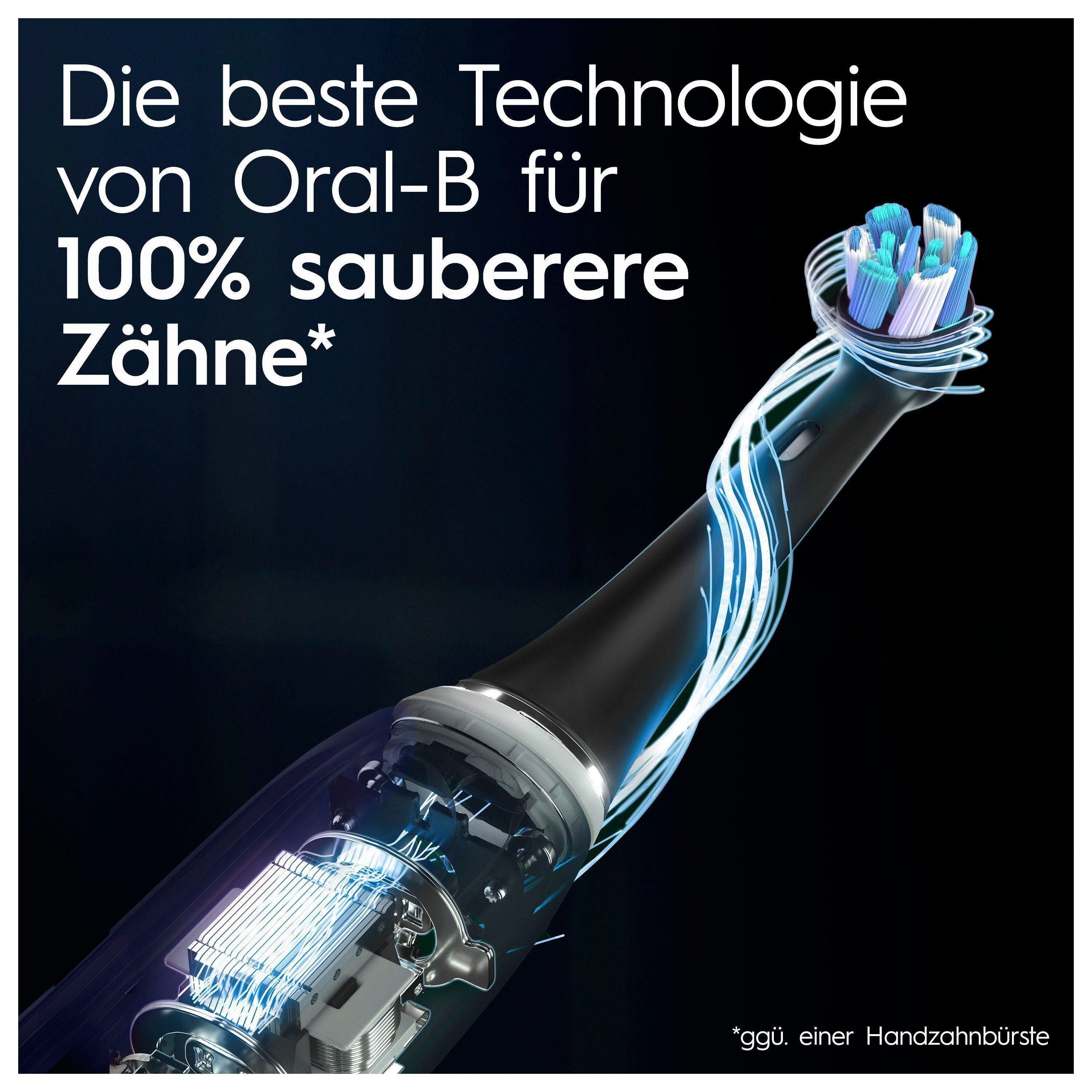 Braun Oral-B Elektrische Farbdisplay & Aufsteckbürsten: iO 7 cosmic 10, Zahnbürste St., iOsense, 1 Magnet-Technologie, black Putzmodi, Lade-Reiseetui