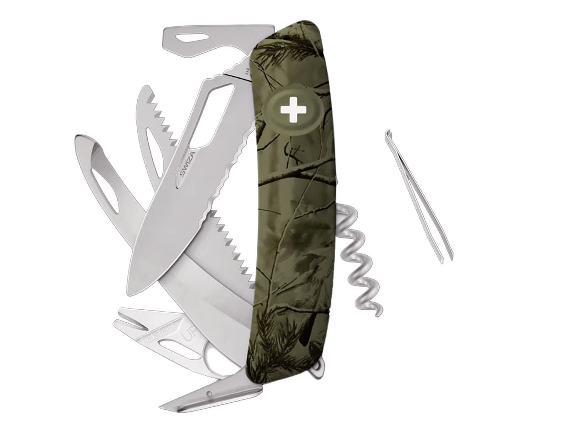 SWIZA Taschenmesser Swiza SH09TR-Hutt AM Hunter Olive Pine KST.0216.2150