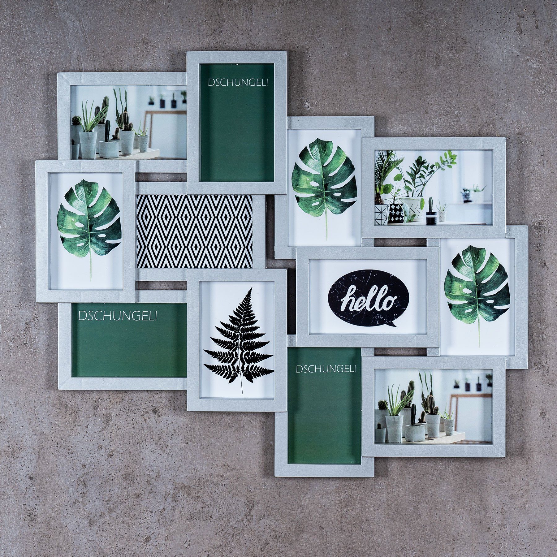 Levandeo® Bilderrahmen Collage, Bilderrahmen silber 12 günstig online kaufen