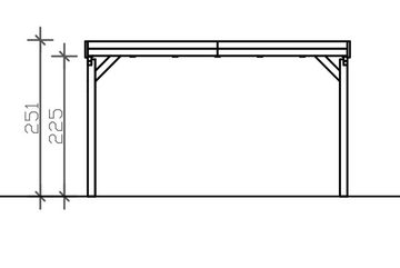 Skanholz Einzelcarport Grunewald, BxT: 427x796 cm, 395 cm Einfahrtshöhe, mit EPDM-Dach