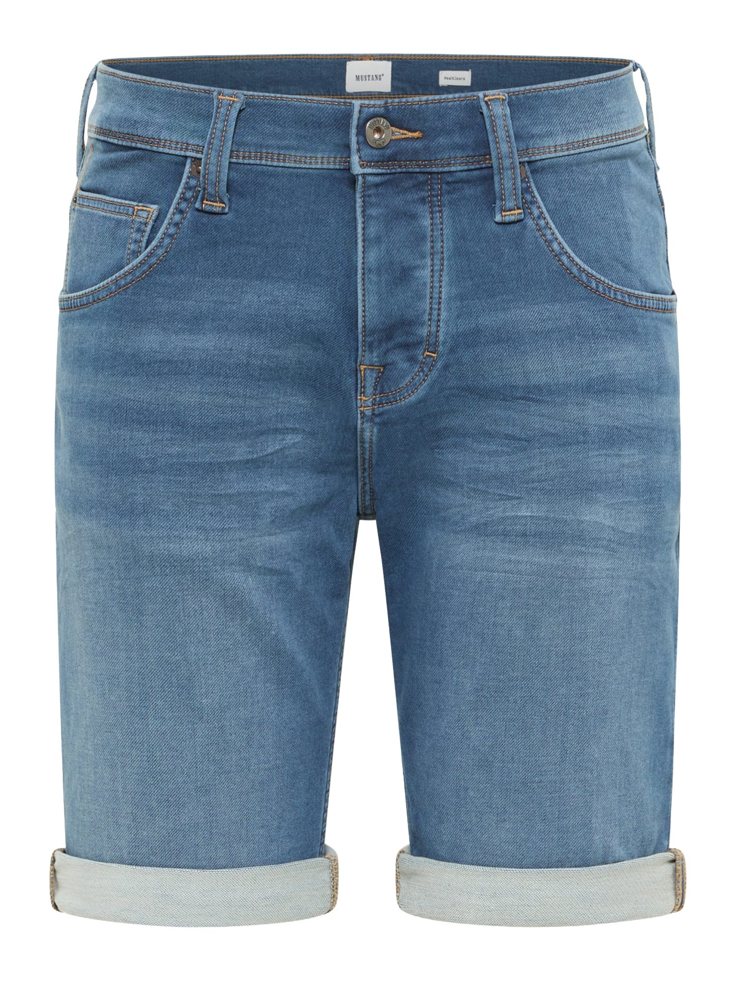 MUSTANG Bermudas blau,Freizeit,Baumwolle,Unifarben,Regular Fit,Mittel