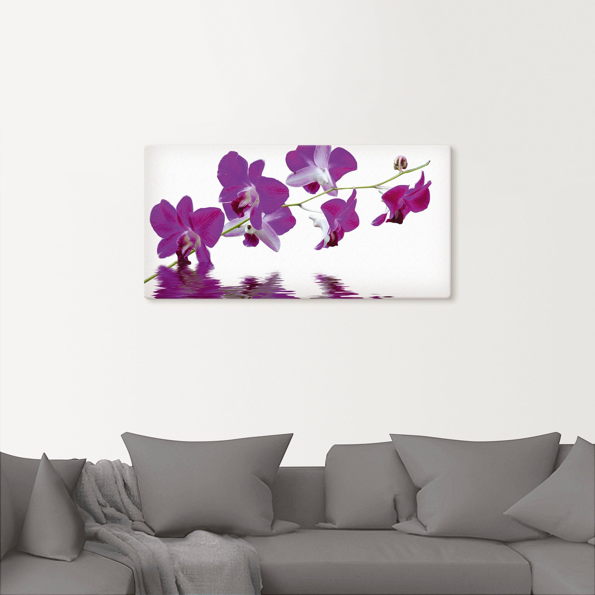 Artland Leinwandbild Violette Orchideen, Blumen (1 St), auf Holzrahmen gespannt