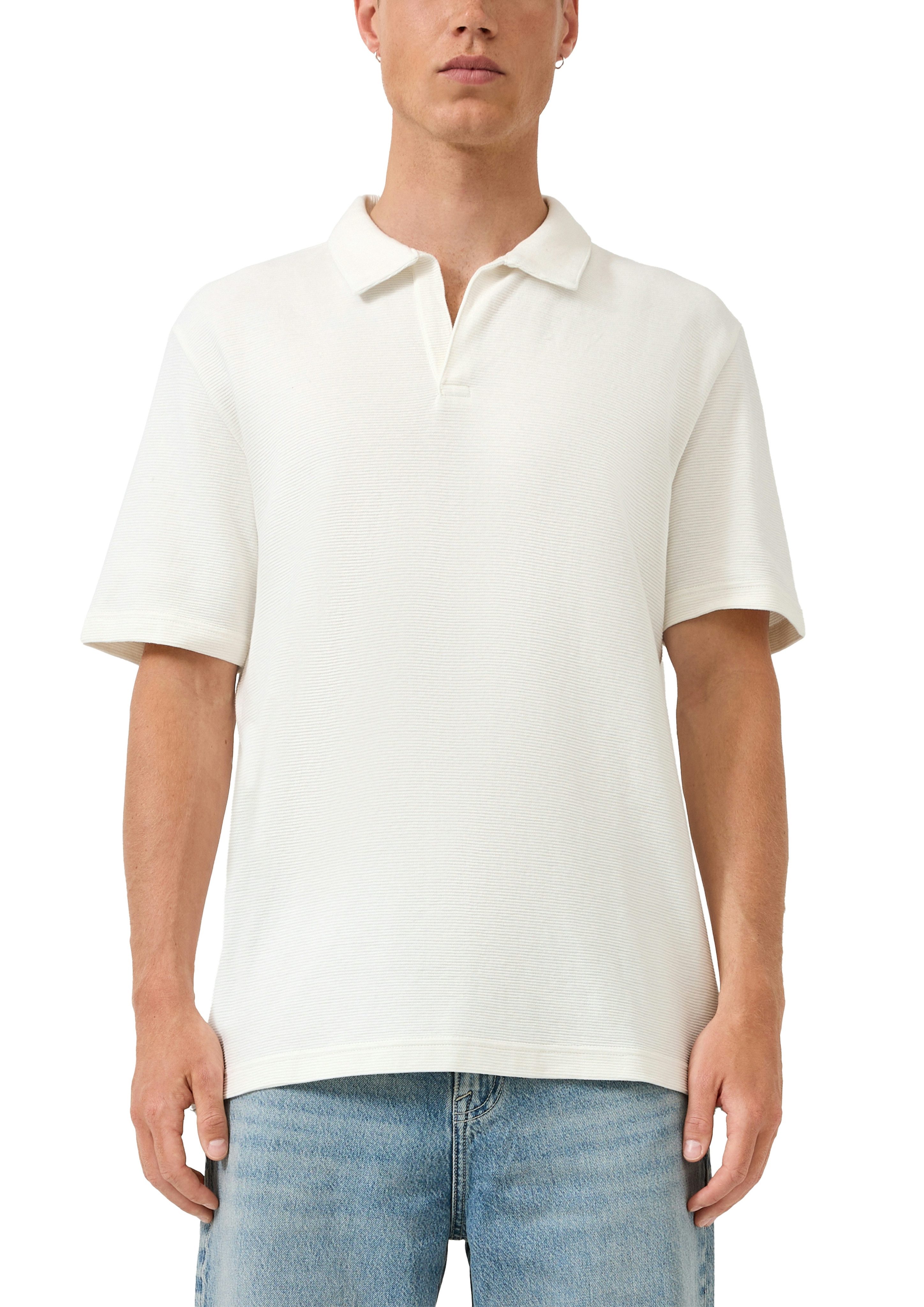 QS Poloshirt mit Struktur Muster