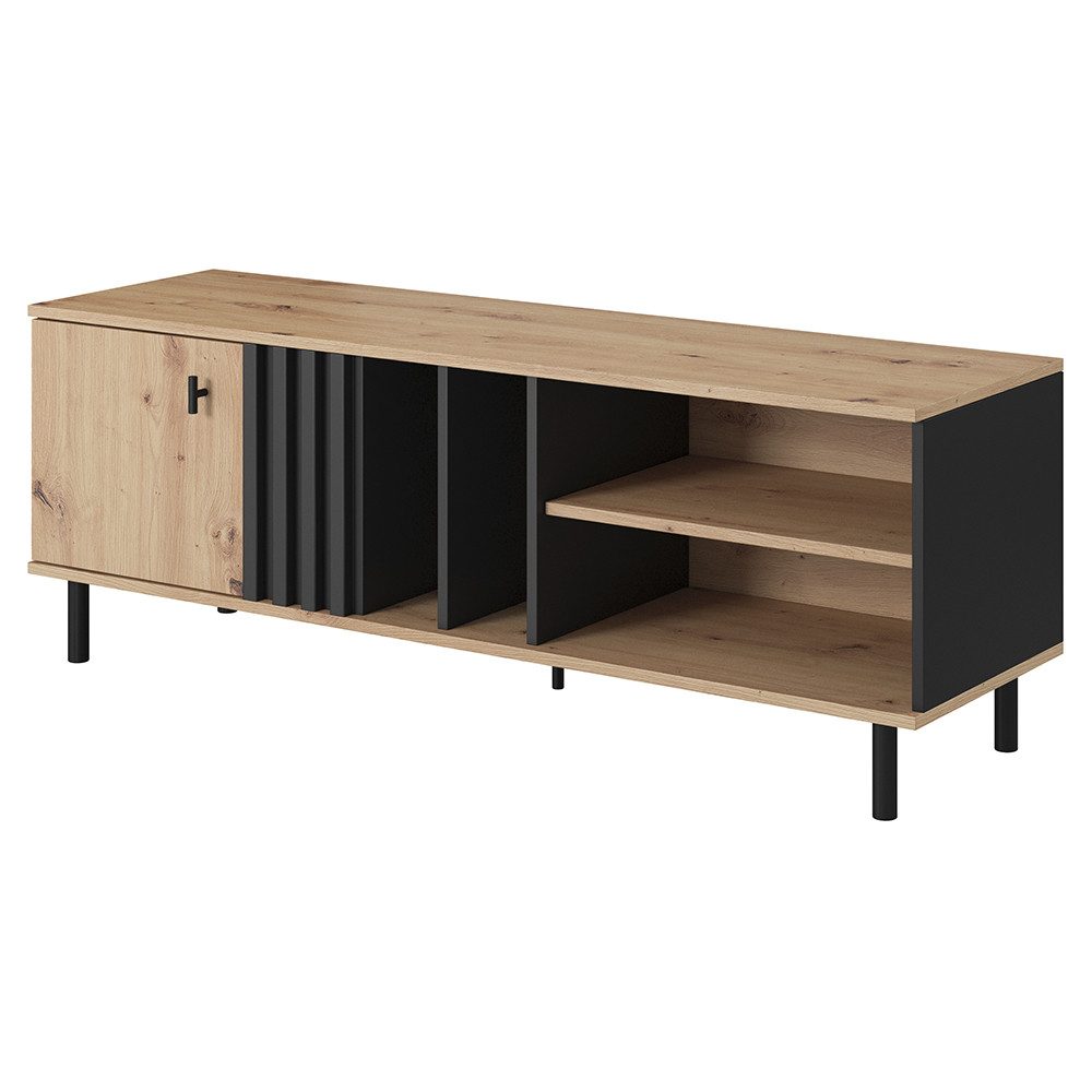 Lomadox Lowboard MATTAWA-167, Fernsehschrank, 138 cm, Eiche Dekor