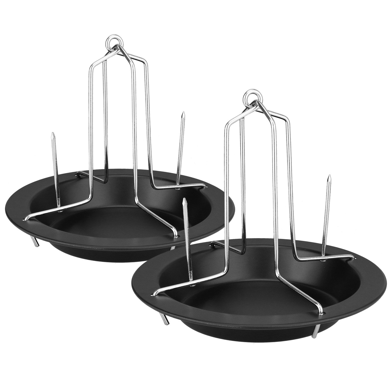 Wellgro Ofenschale 2er SET Hähnchenbräter - Hähnchen Ständer, Metall
