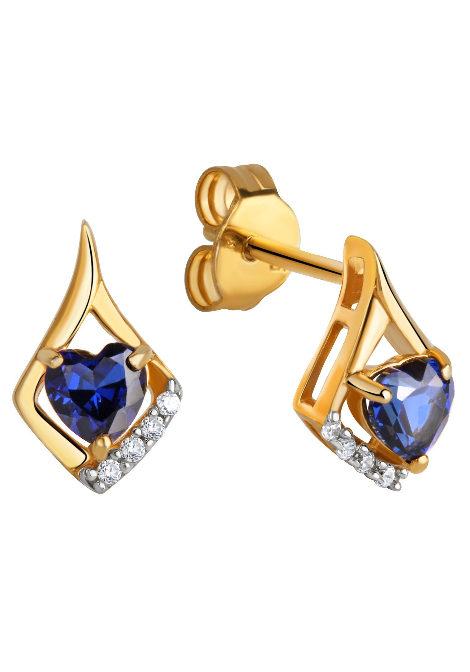 Firetti Paar Серьги-гвоздики Schmuck Geschenk Silber 925 Ohrschmuck Edelstein Saphir, mit Saphir (synth), Zirkonia (synth)