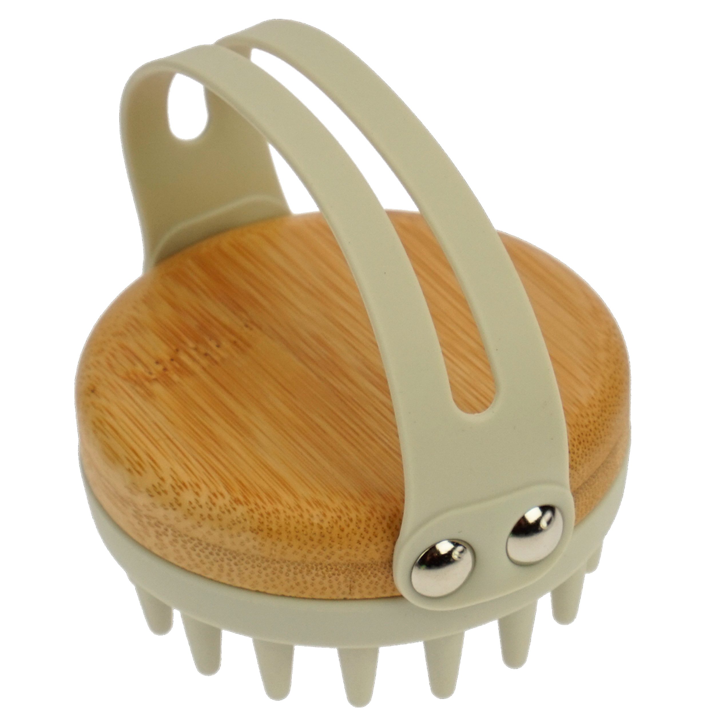 Fantasia Beauty Haarbürste Massagebürste, Bambus und Silikon, natur, 84 x 78 x 80 mm, 1-tlg., Massagebürste