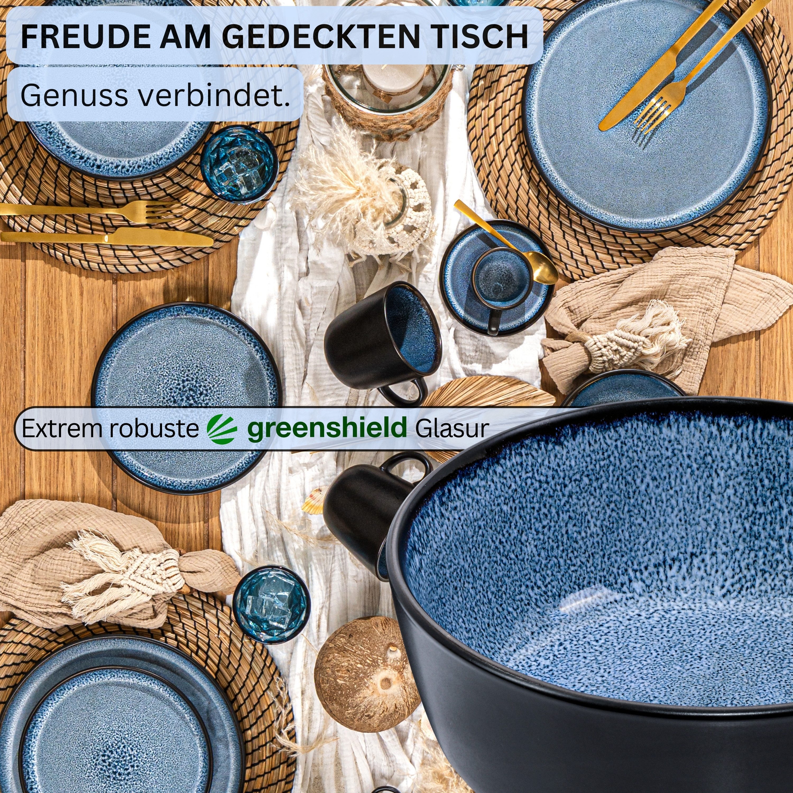 SÄNGER Teller Set Aruba, (6 St), Schalen Set, Steingut, Handmade, VALUE COLLECTION