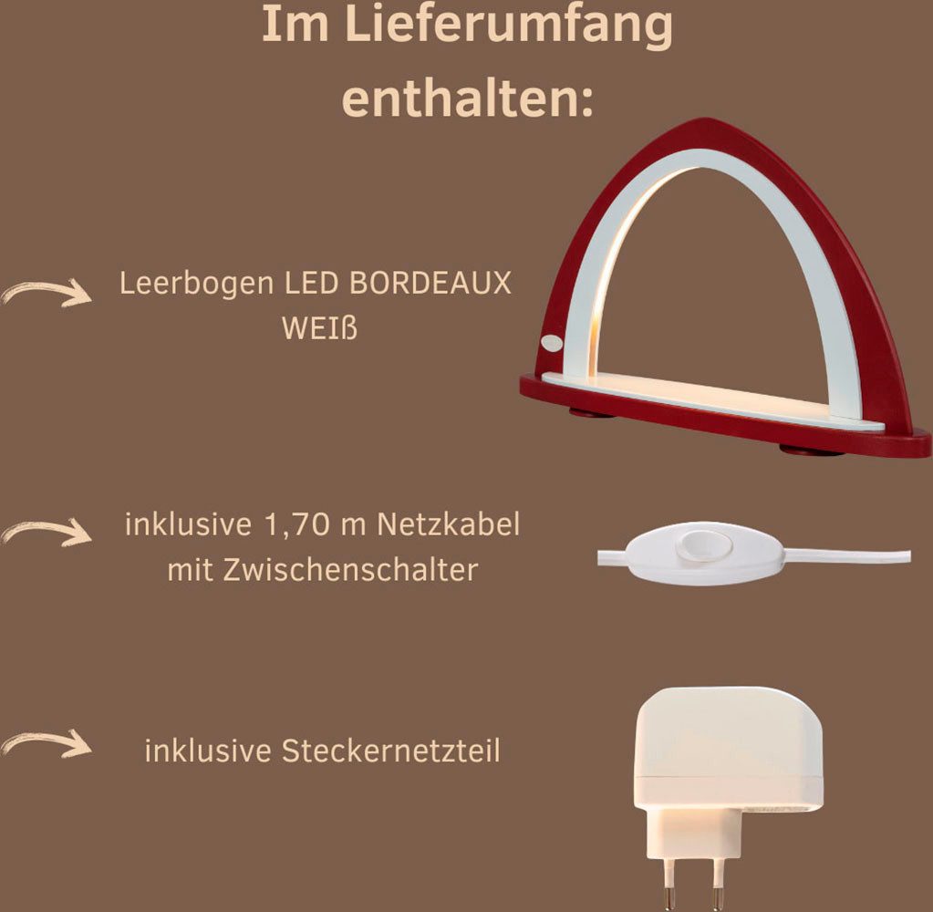 Weigla LED Schwibbogen Weihnachtsdeko, Made in Germany (1-tlg), Leerbogen zum Selbstbestücken
