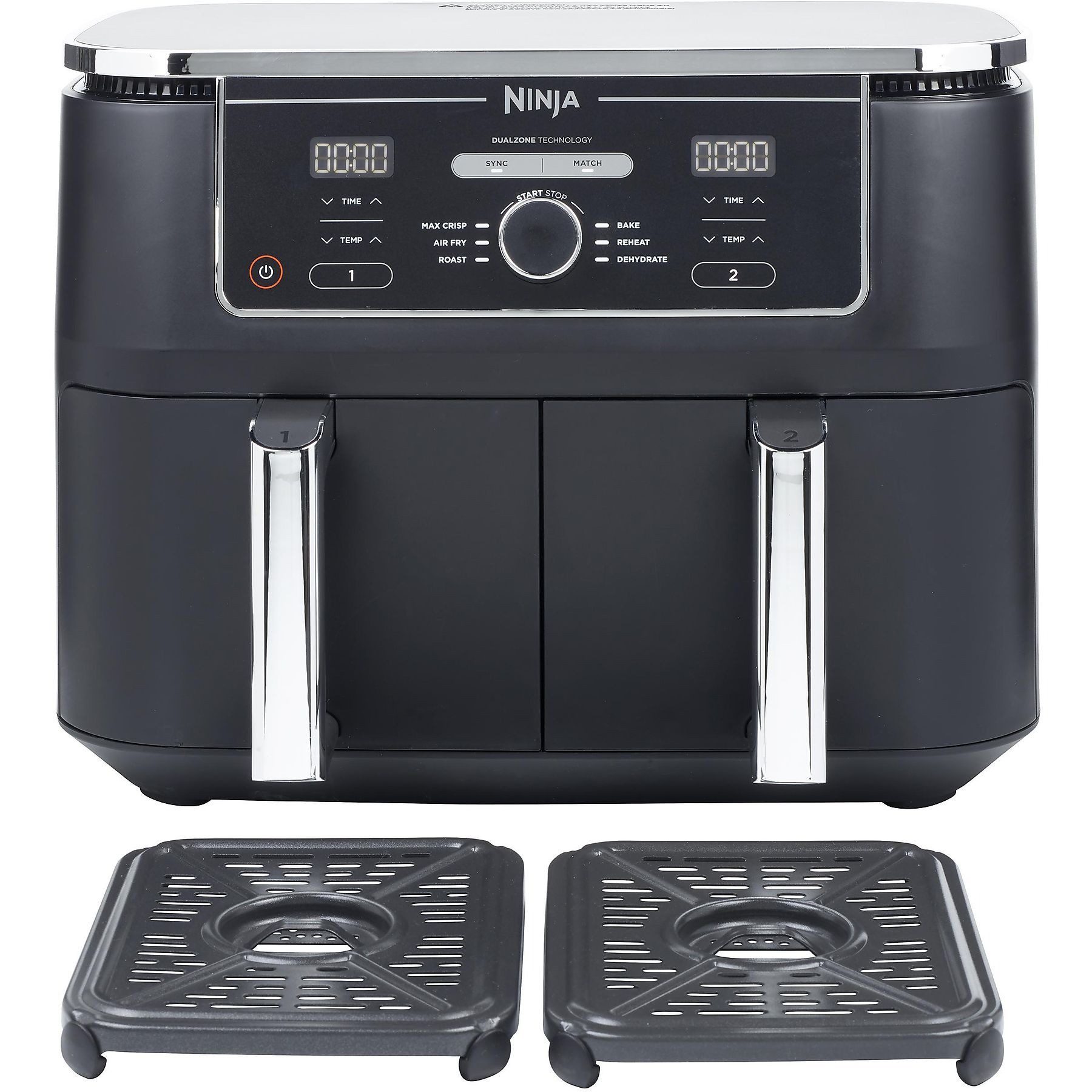 NINJA Heißluftfritteuse Foodi AF400EU Dual Zone Airfryer, 2470 W, mit 6 Programmen, 9,5 L für bis 8 Personen