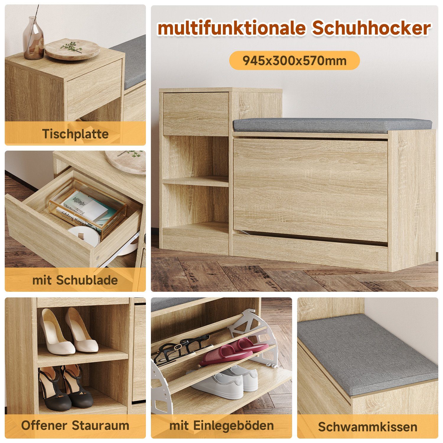 SONNI Schuhschrank Schuhschränke mit sitzbank und günstig online kaufen