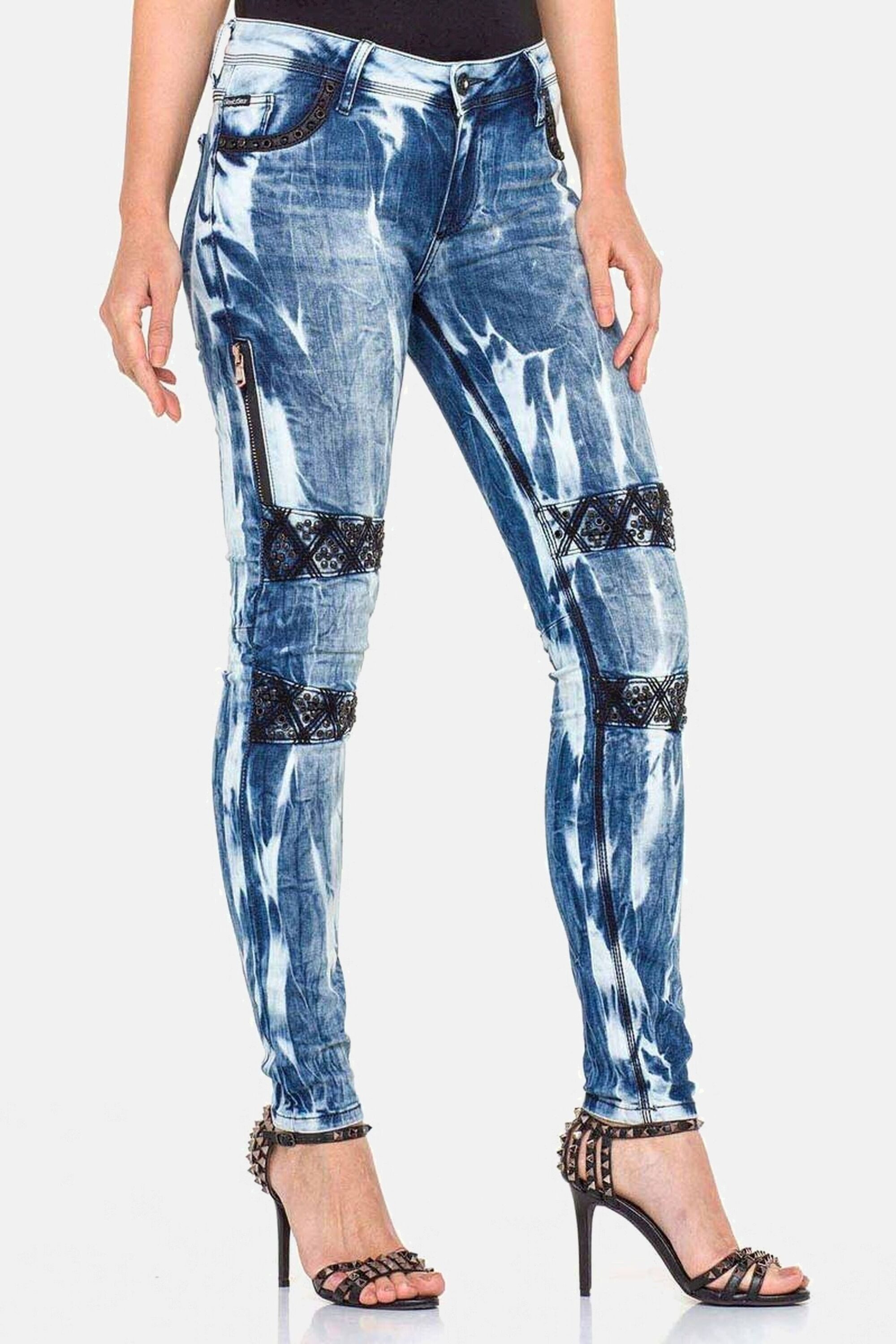 Cipo & Baxx Slim-fit-Jeans Jeans mit Ziersteinen, WD-368