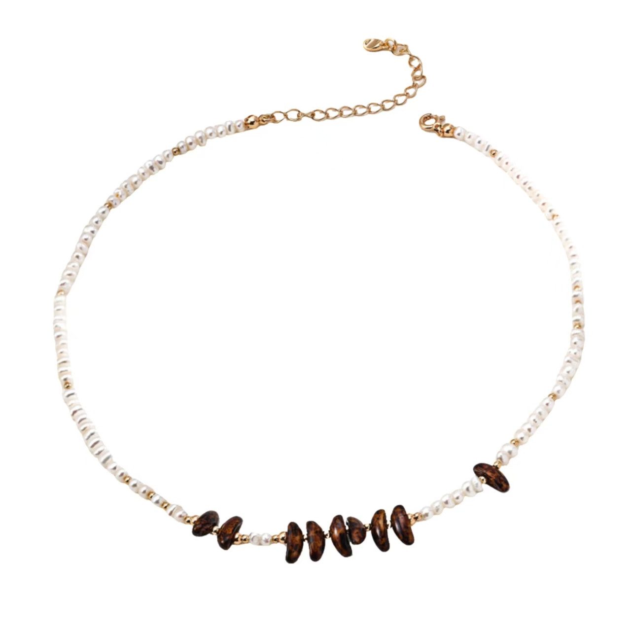 Kette mit Anhänger Damen 925 Silber Halskette, Naturperlen Halskette, Damen Halskette
