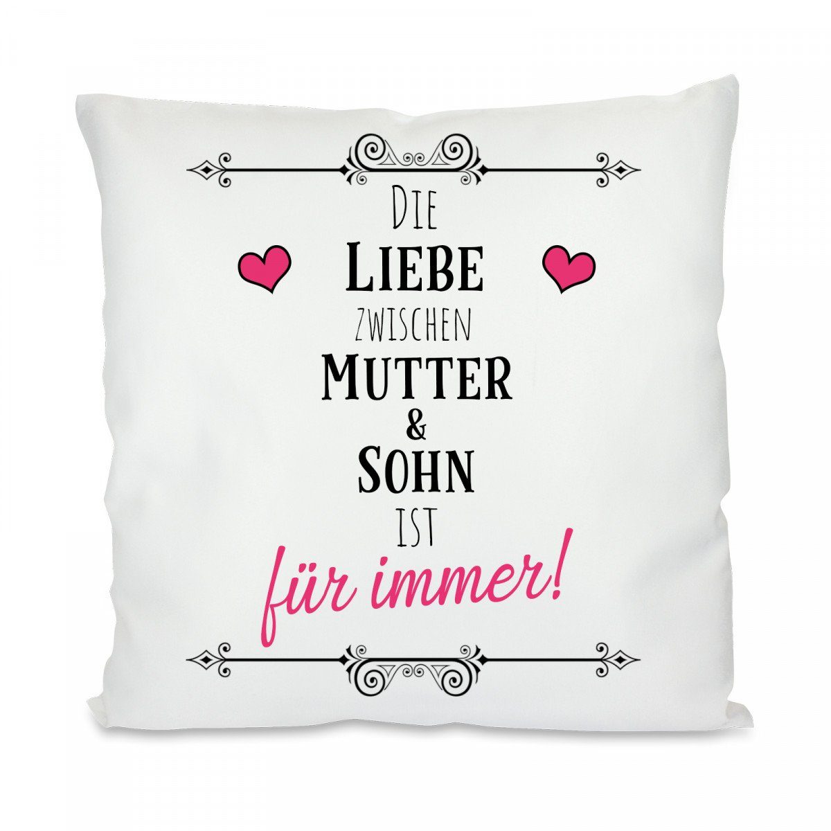 Herzbotschaft Dekokissen Kissen mit einseitigem Motiv Die Liebe zwischen Mu günstig online kaufen