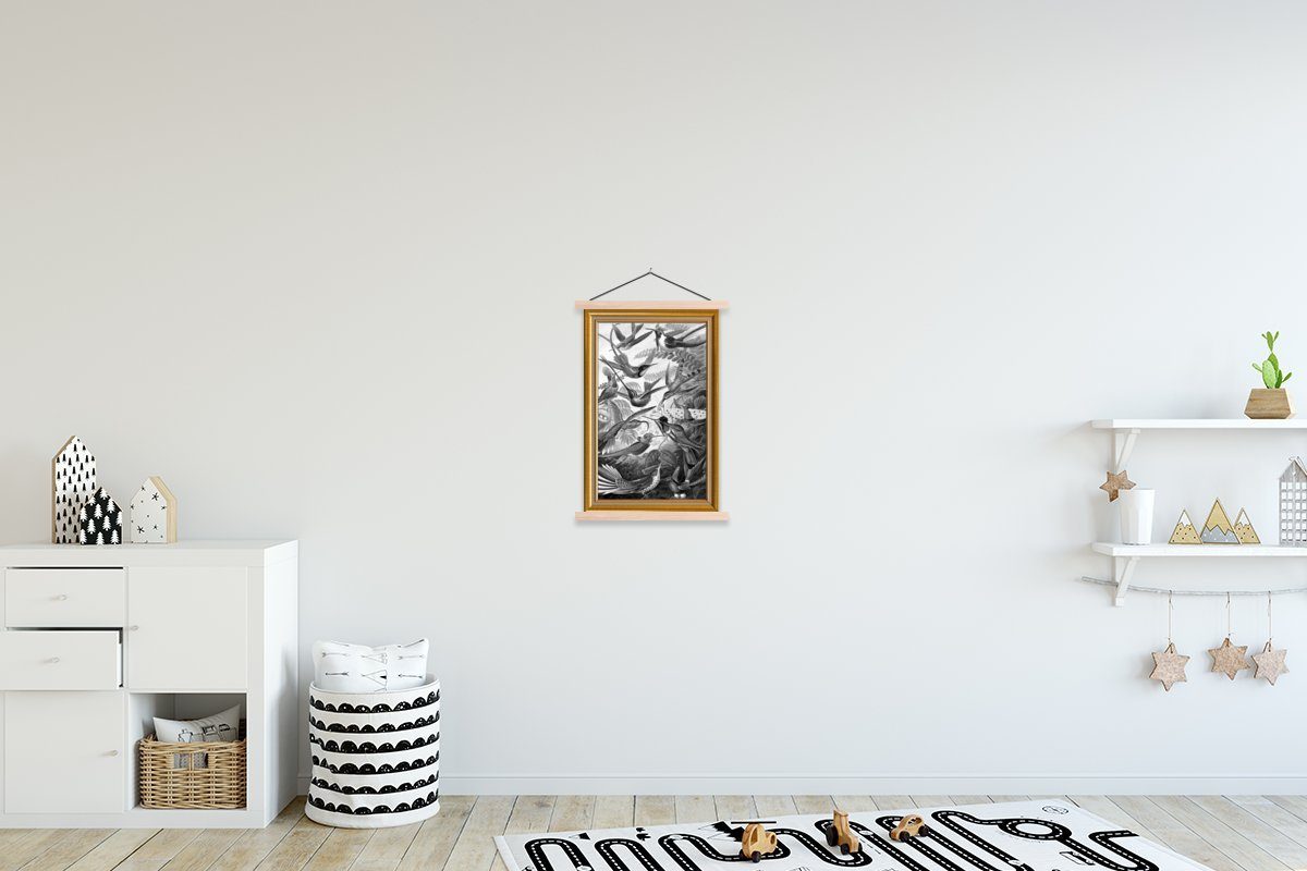 Kunstwerk - Maler Poster Rahmen (1 Bilderleiste, St), MuchoWow für - Textilposter Gold, Wohnzimmer, - Magnetisch Posterleiste,