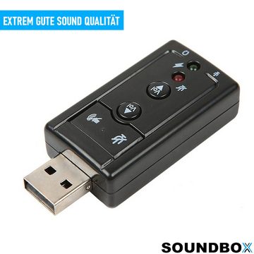 MAVURA SOUNDBOX USB Soundkarte Audio Adapter 7.1 Surround Sound USB-Soundkarte, Soundadapter extern