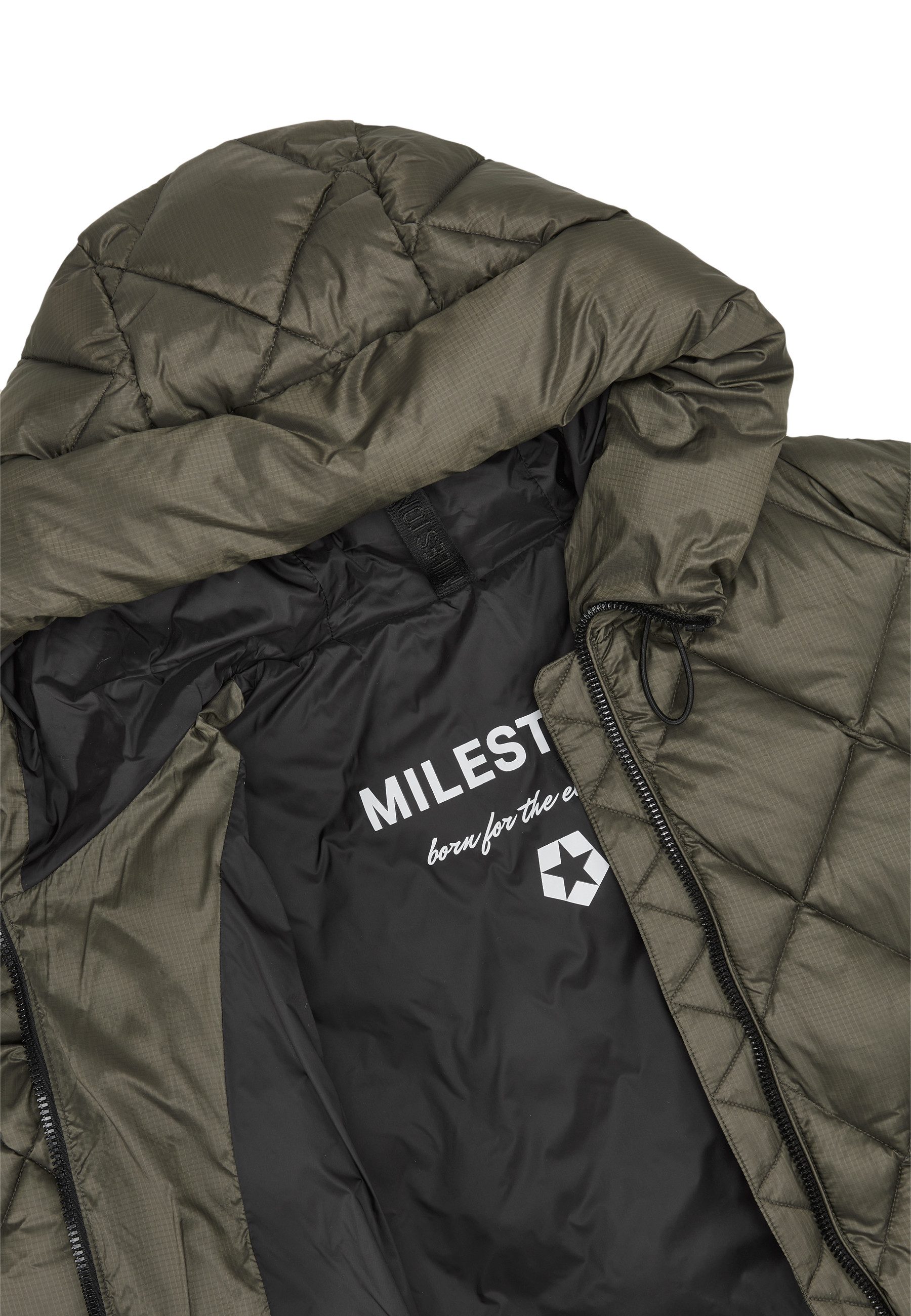 Milestone Steppmantel MSMatilda Damen Steppjacke Lang Mantel gesteppt lockere Passform