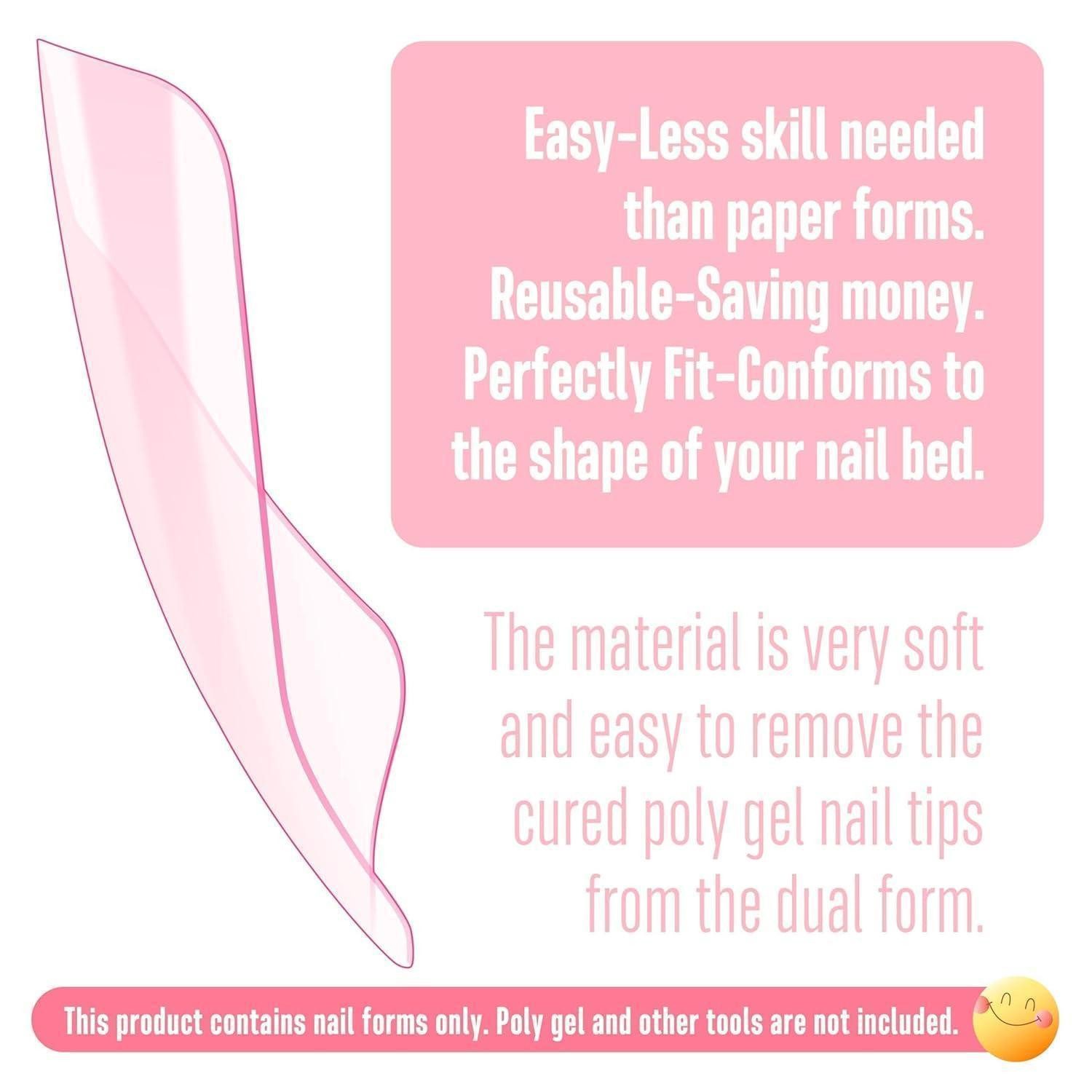 LuxusKollektion Nageldesign Zubehör Dual Forms Zehennagel 300 Polygel 15 Toe Nail Dual Form Pink 300_EU – Bild 2 von 5