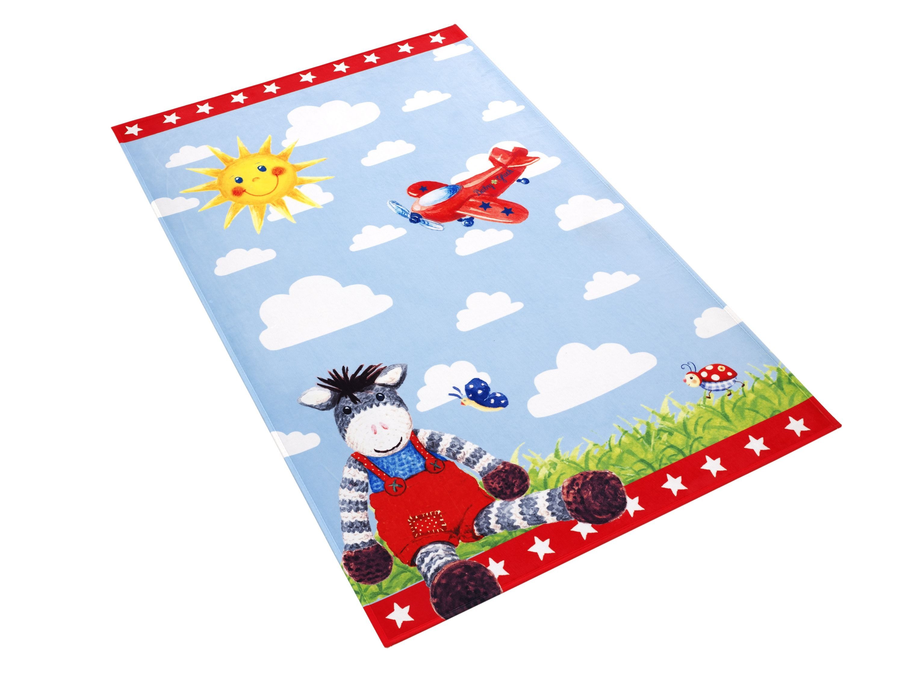 Babyglück Kinderteppich Baby Glück Esel rot, rechteckig