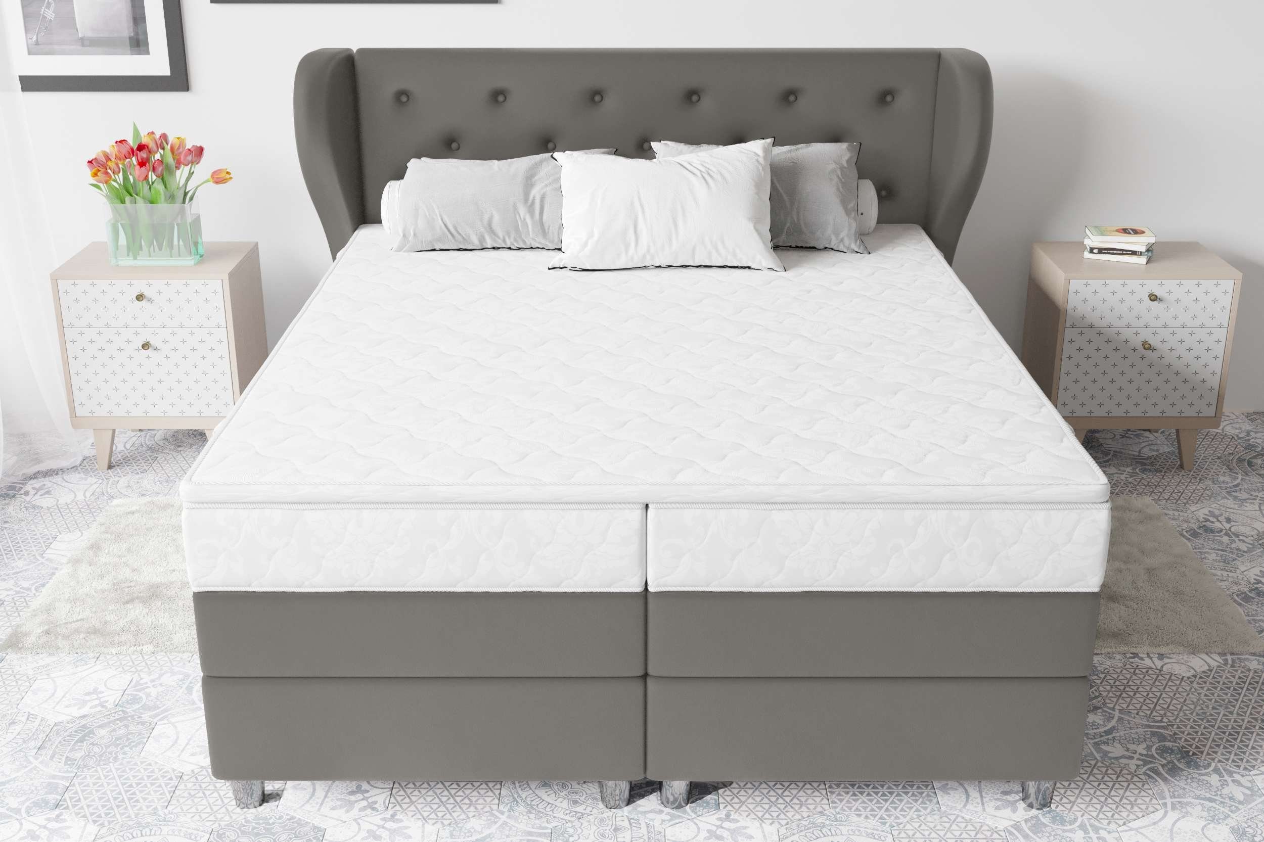 99rooms Boxspringbett Hermes (Schlafzimmerbett, Bett), 140/160/180 x 200 cm, wahlweise mit Bonell- /Taschenfederkernmatratze