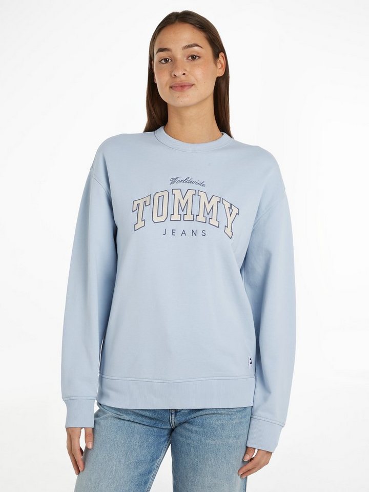 Tommy Jeans Sweatshirt TJW RLX VARSITY LUXE CREW mit gesticktem  Logoschriftzug