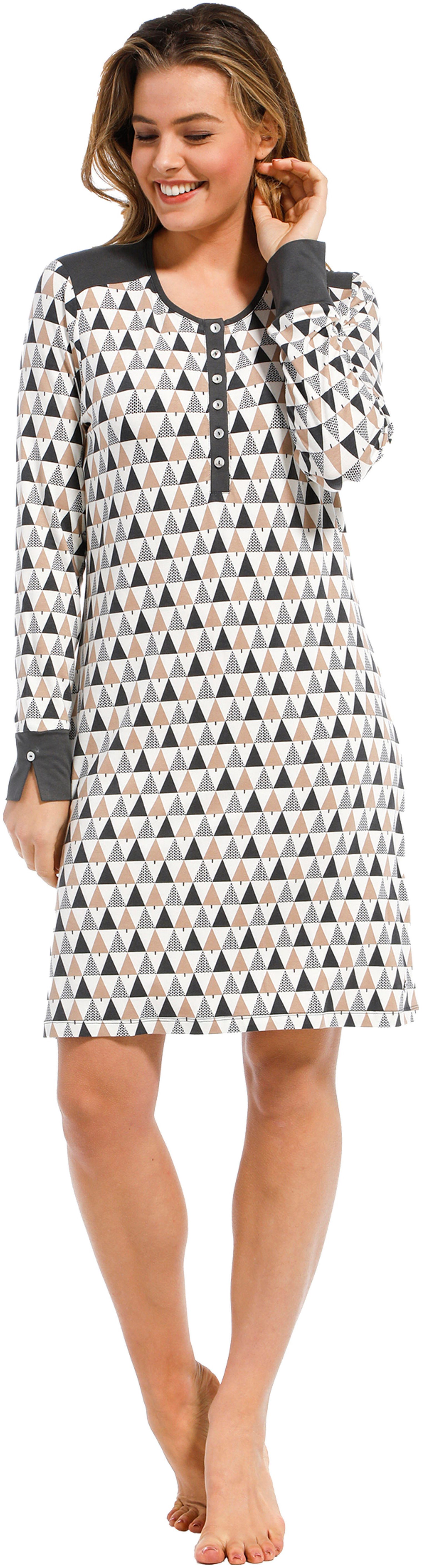 Nachthemd Pastunette Damen Schlafshirt mit langem Arm