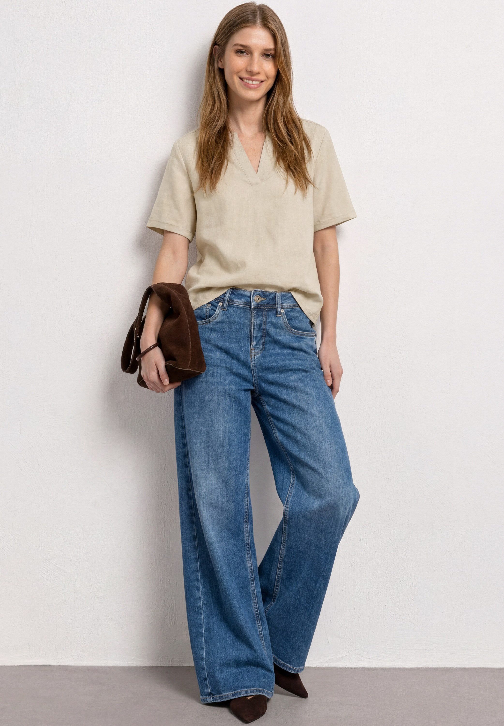 STREET ONE Shirtbluse mit Leinenanteil