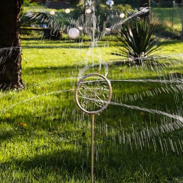 MARELIDA Wasserspiel Rasensprenger SCHMETTERLING Edelstahl Sprinkler rotierend mit Erdspieß