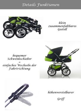 babies-on-wheels Kombi-Kinderwagen Flash 2 in 1 inkl. Sportsitz und umfangreichem Zubehör in 18 Farben