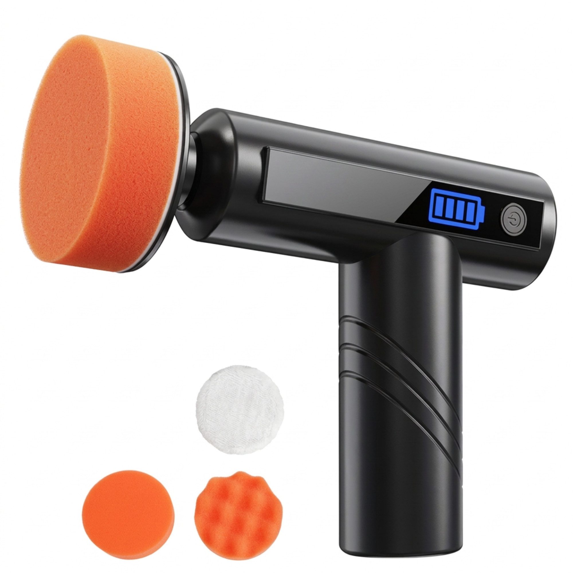 Athlix Poliermaschine Auto Hand Polierer zur Kratzerreparatur Kabellos Akku, 4500 mAh mit 3 Polierpads