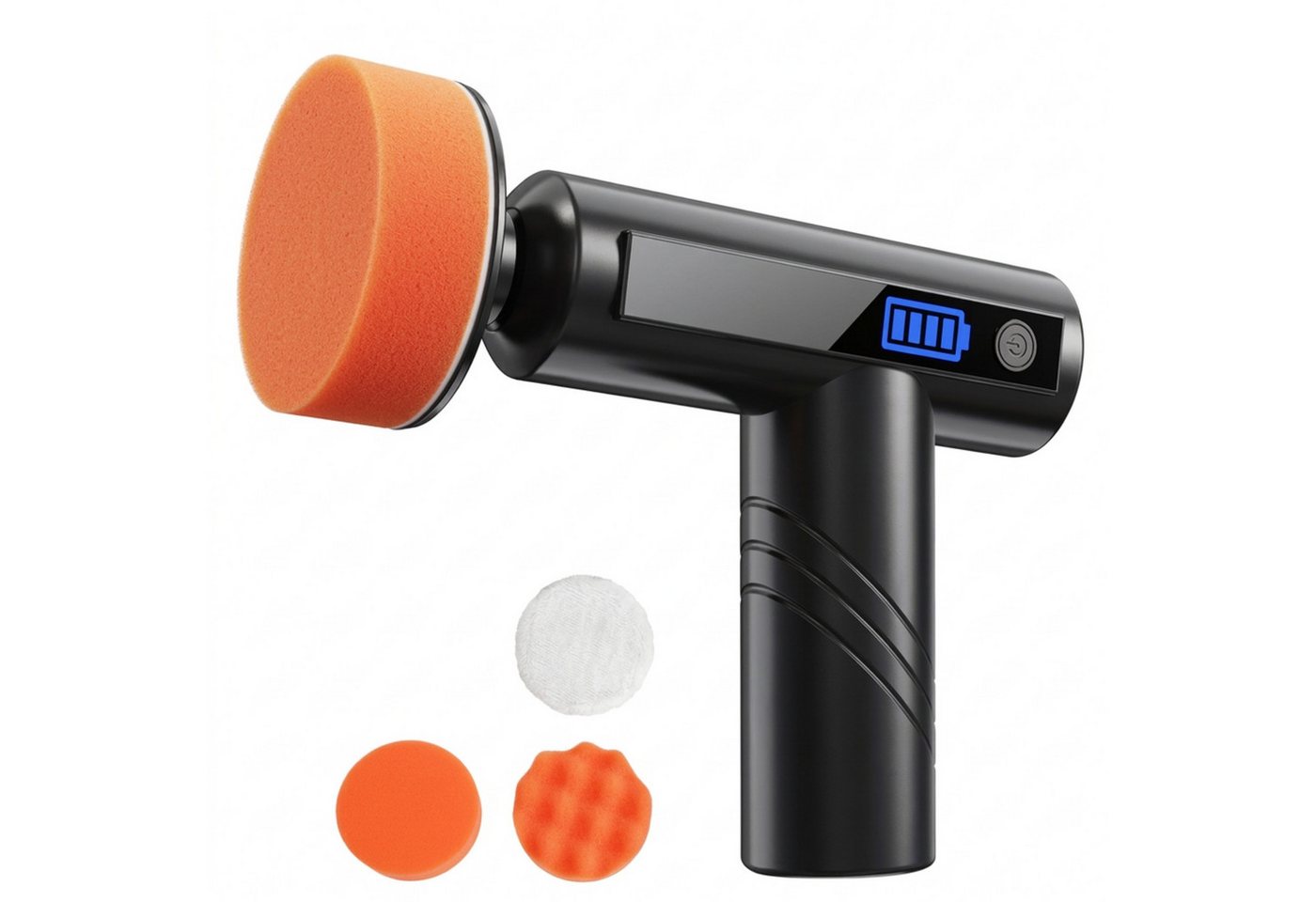 Athlix Poliermaschine Auto Hand Polierer zur Kratzerreparatur Kabellos Akku, 4500 mAh mit 3 Polierpads