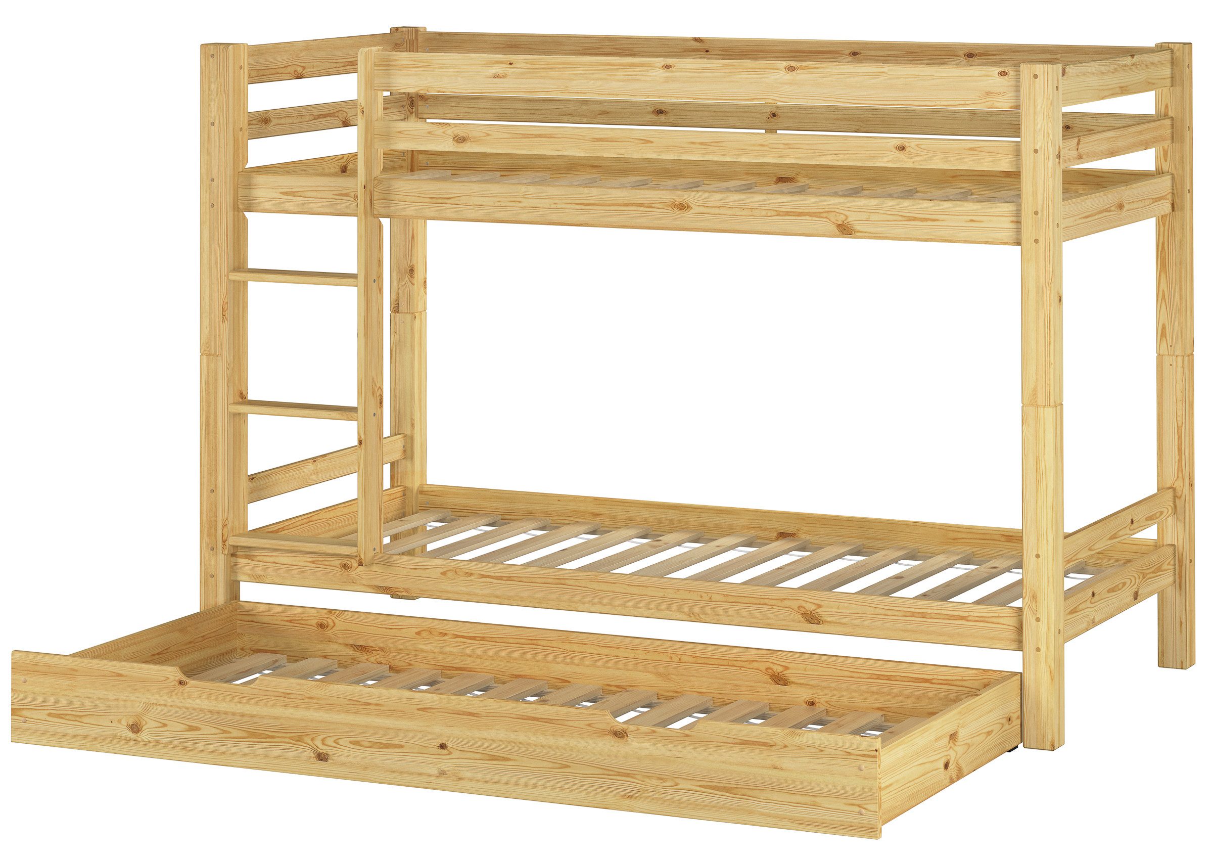 ERST-HOLZ Etagenbett Kinderetagenbett Hochbett 90 x 200 cm Stockbett Kiefer Massiv