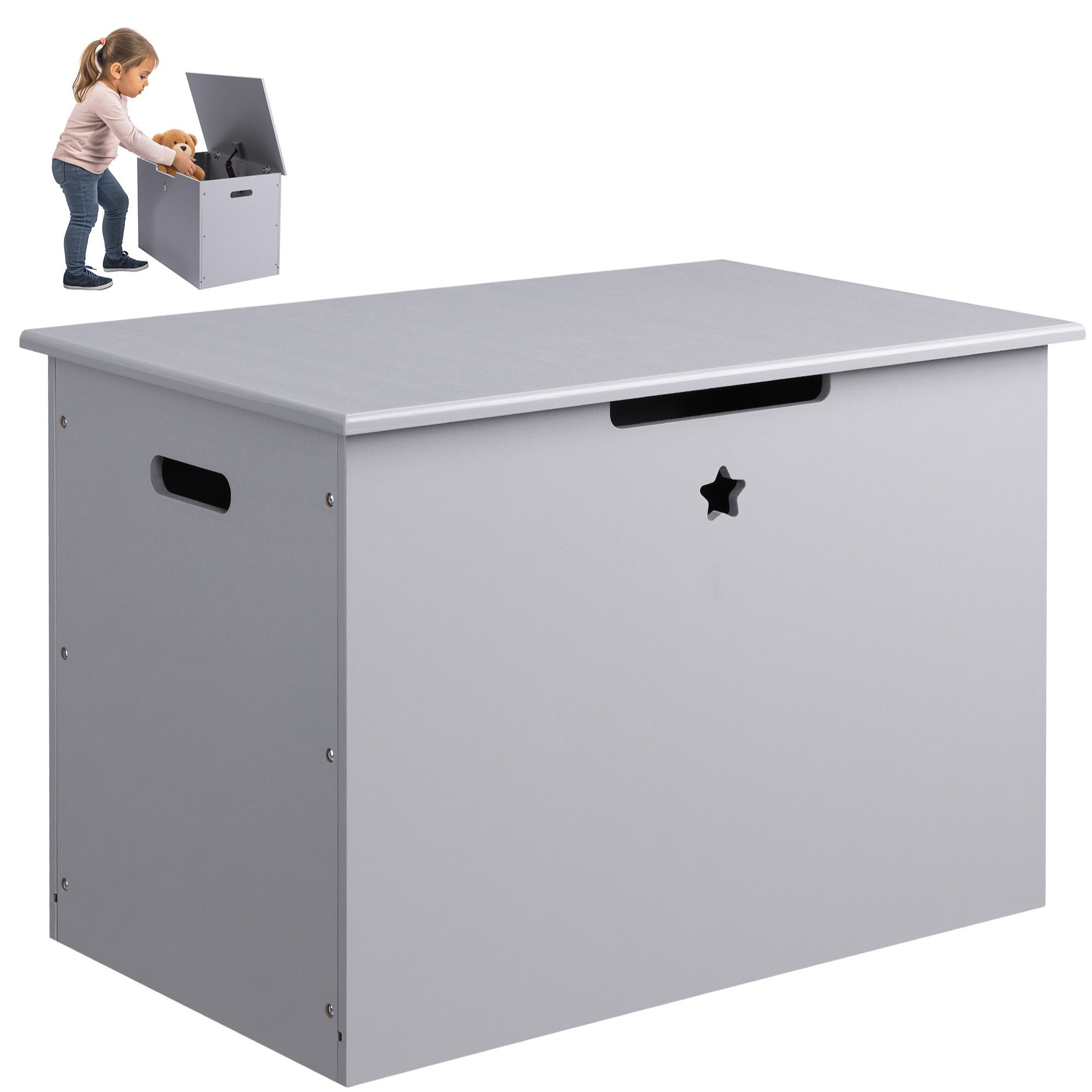 Navaris Aufbewahrungsbox Spielzeugtruhe aus Holz mit günstig online kaufen