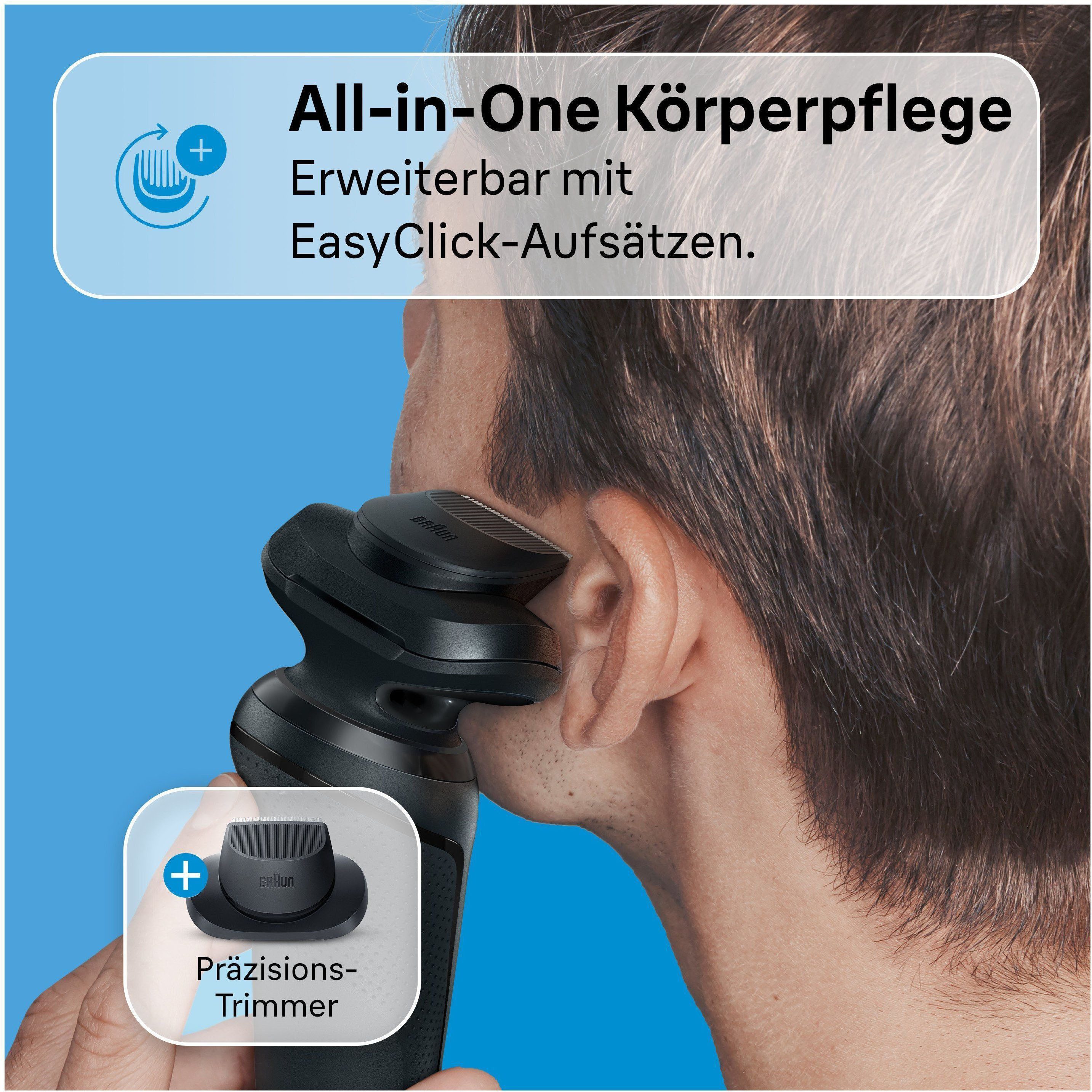Braun Elektrorasierer Series 5 52-N7200cc, Reinigungsstation, Wasserdichter Folienrasierer, mit Präzisionstrimmer