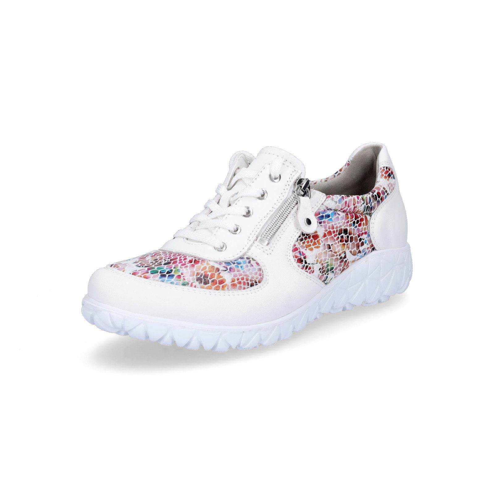 Waldläufer Damen Schnürschuh Havy weiß multi Schnürschuh