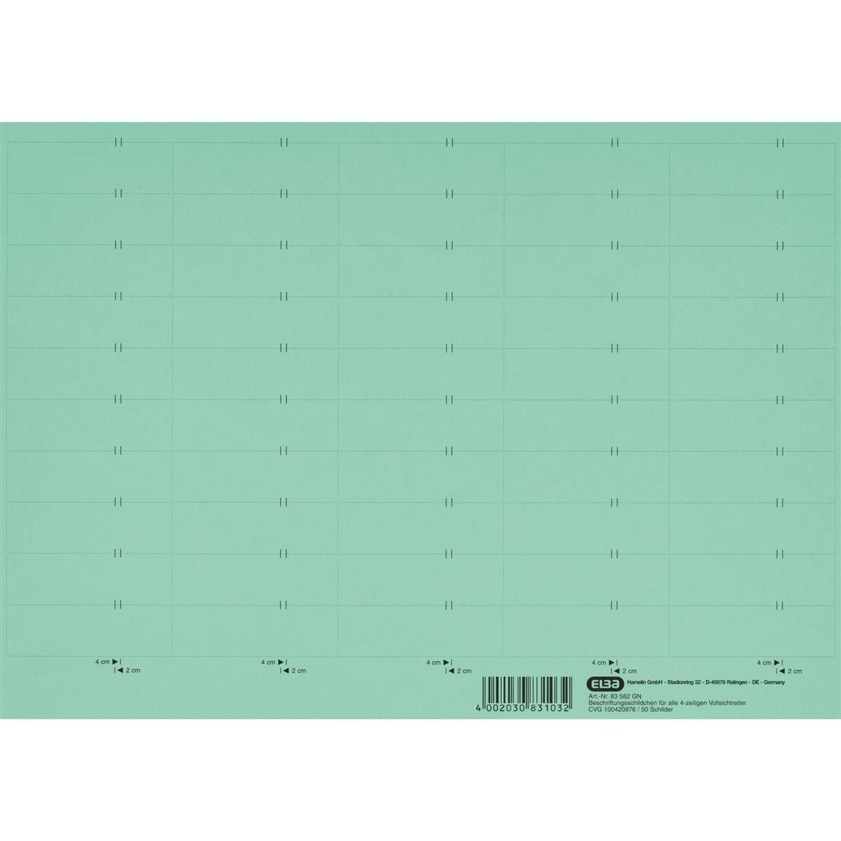 HAMELIN PAPERBRANDS Hinweisschild ELBA Beschriftungsschild 100420976 160g Karton grün 10x50St.