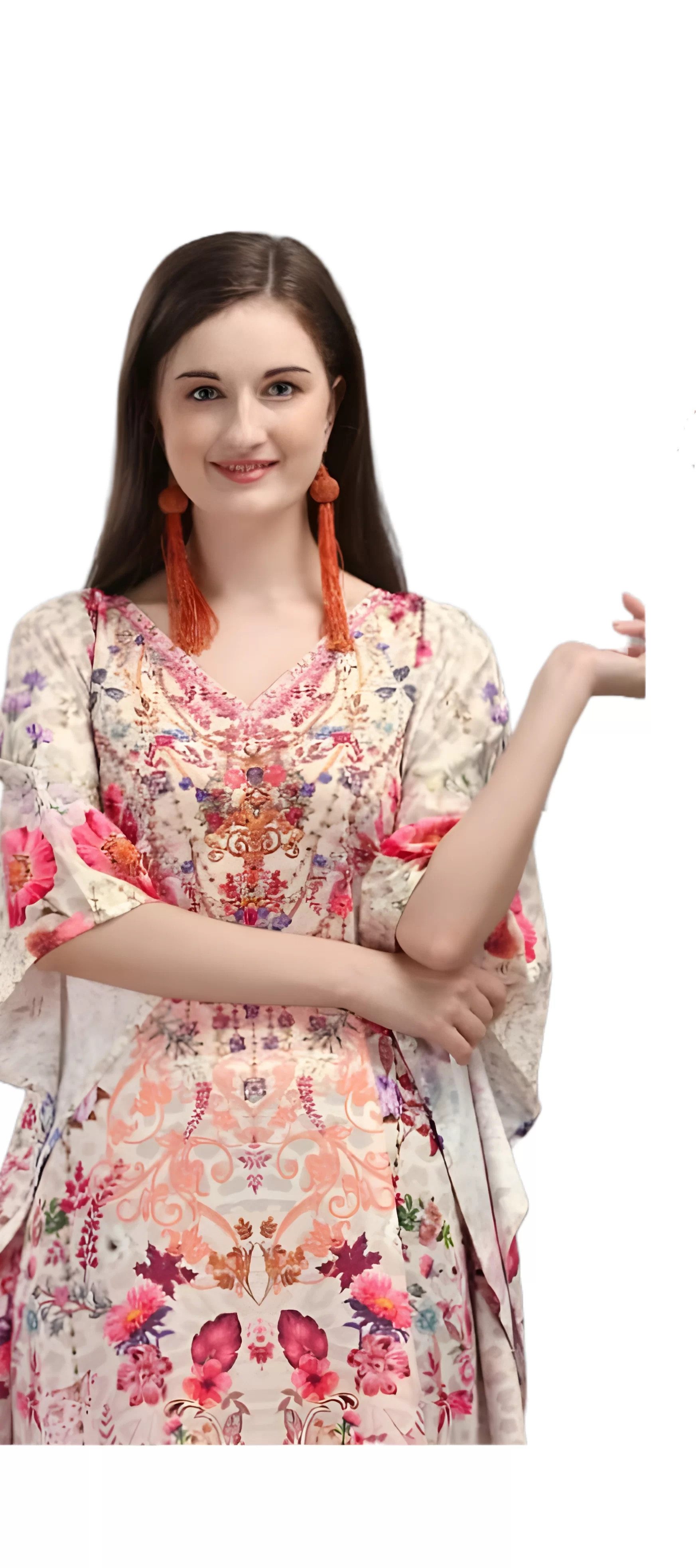 PfauGermany Kaftan CHARMING REEF Digital Printed With Stone Work