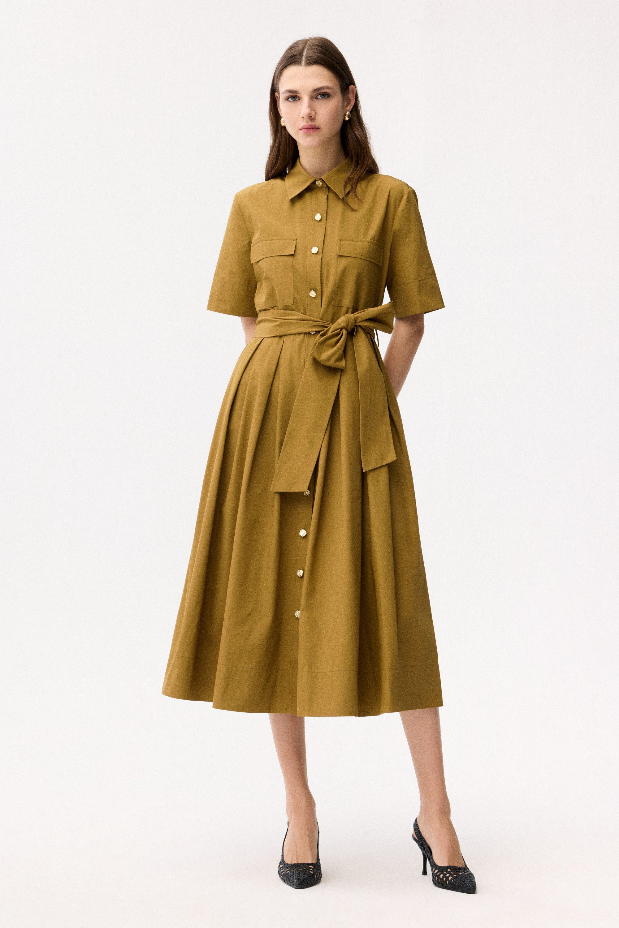 adL Hemdblusenkleid Hemdblusenkleid mit Gürtel