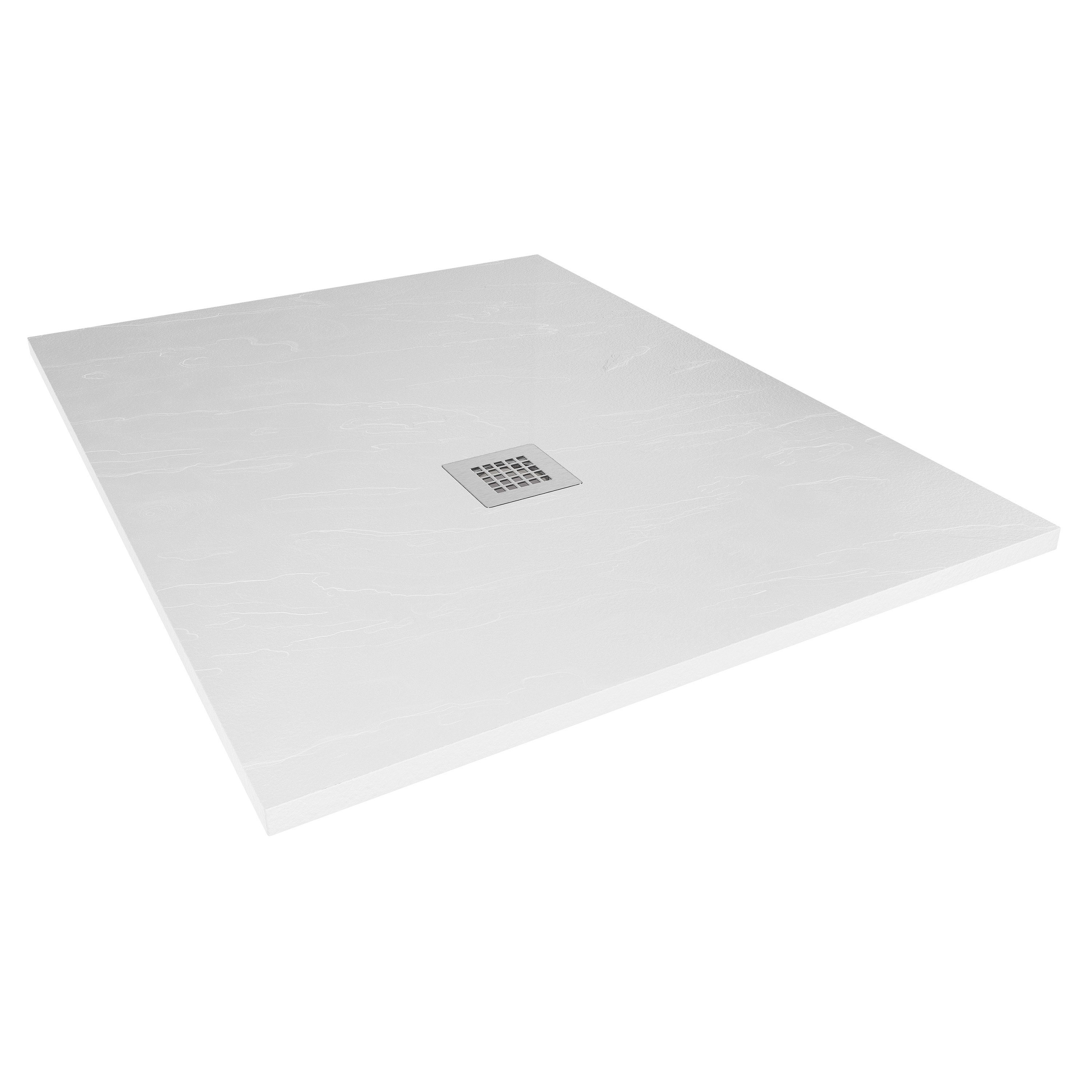 Aquabad® Duschrinne Mineralguss Duschtasse Deluxe Classic in Weiß, 70 x 100 cm