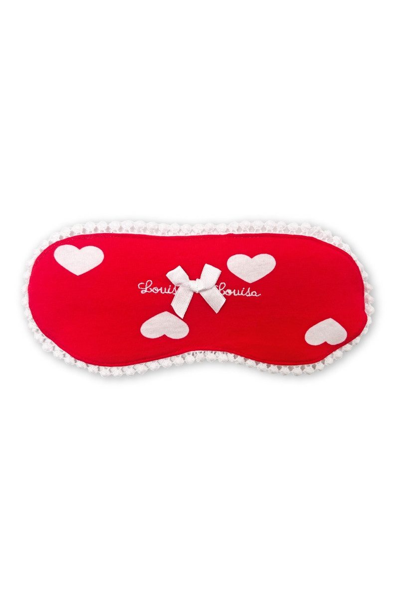 Louis & Louisa Schlafanzug Schlafmaske - MIT VIEL LIEBE - Rot/Weiß