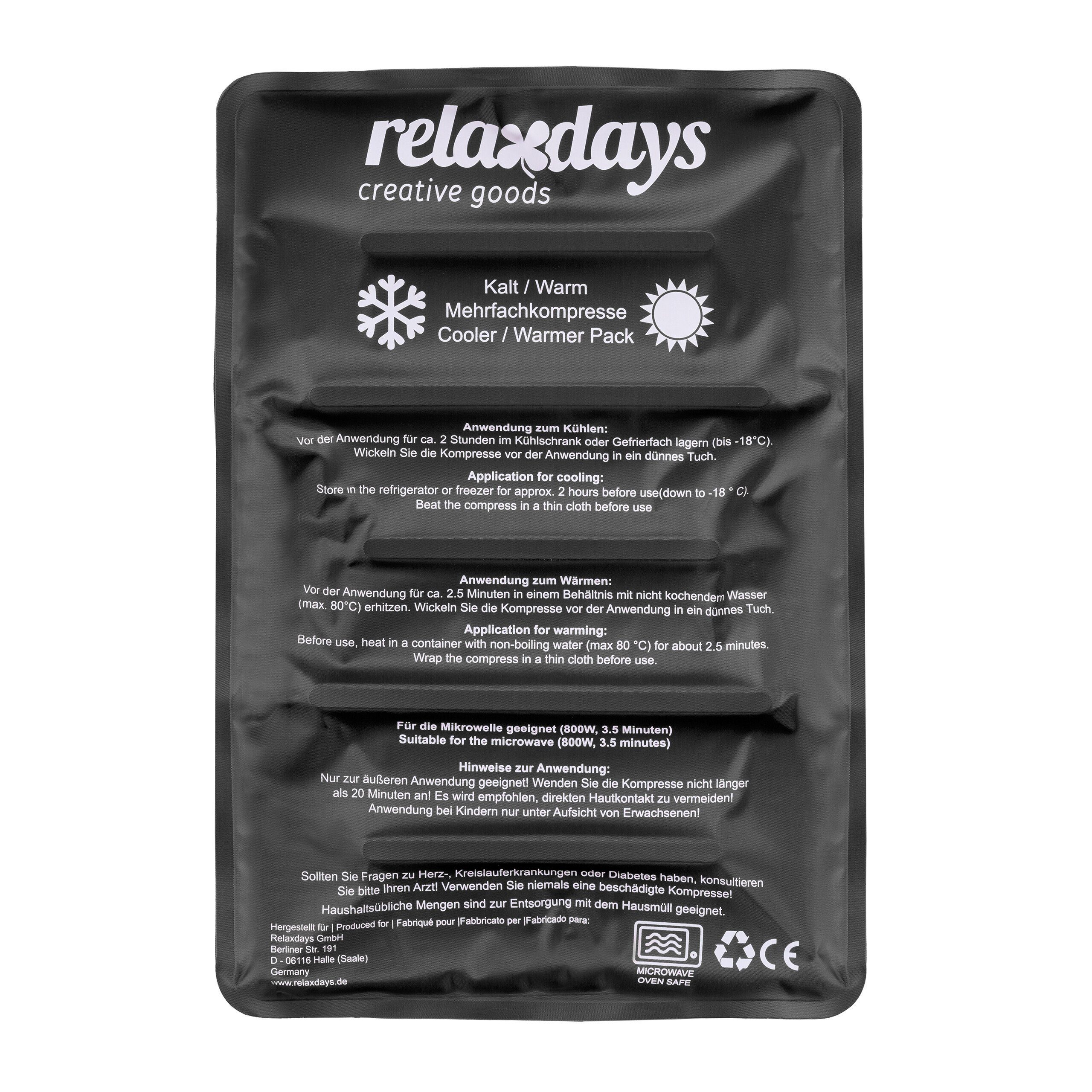 relaxdays Kühlpad Großes Kühlpad in Schwarz