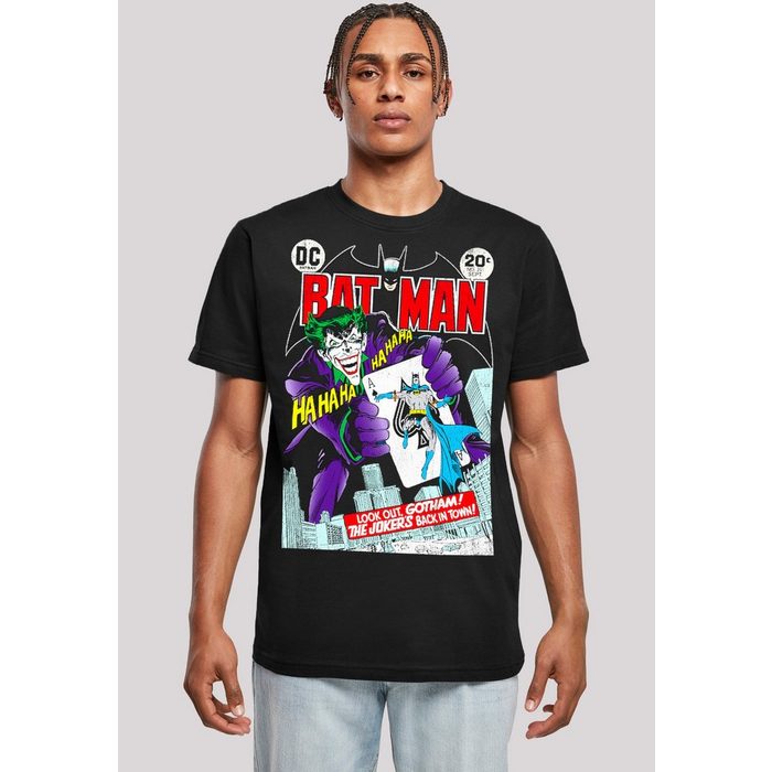 F4NT4STIC T-Shirt DC Comics Batman Joker Playing Card Cover Herren Premium Merch Regular-Fit Basic Bedruckt